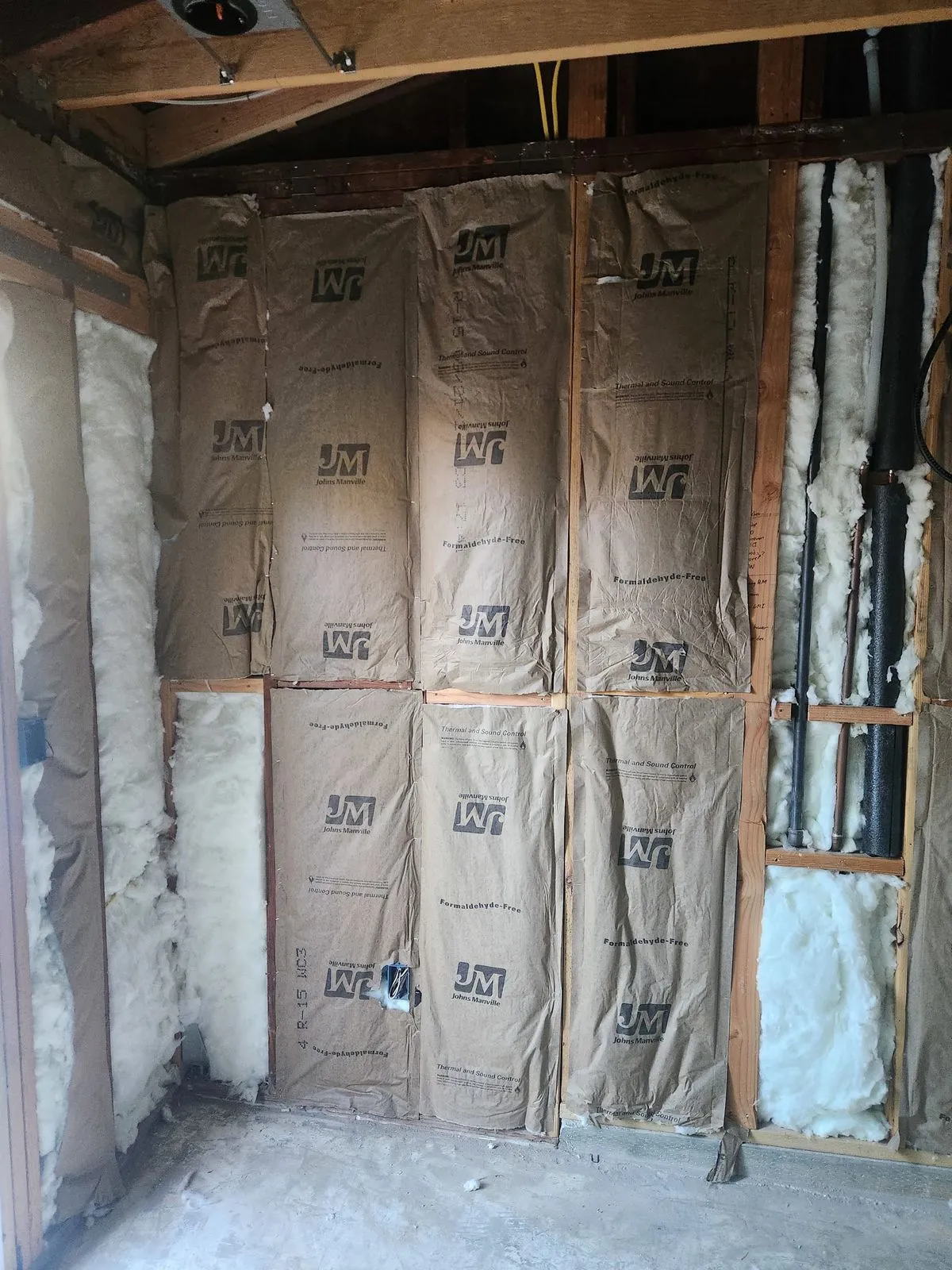 Wall insulation installation in residential home